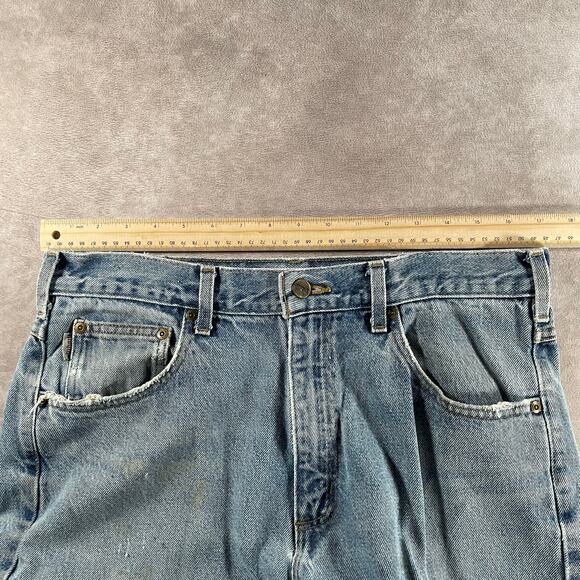 Carhartt Logo Patch Relaxed Fit Light Wash Denim Jeans - Picture 7 of 9